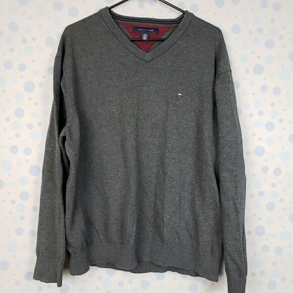 Tommy Hilfiger Other - Tommy Hilfiger gray mens casual sweater top v-neck